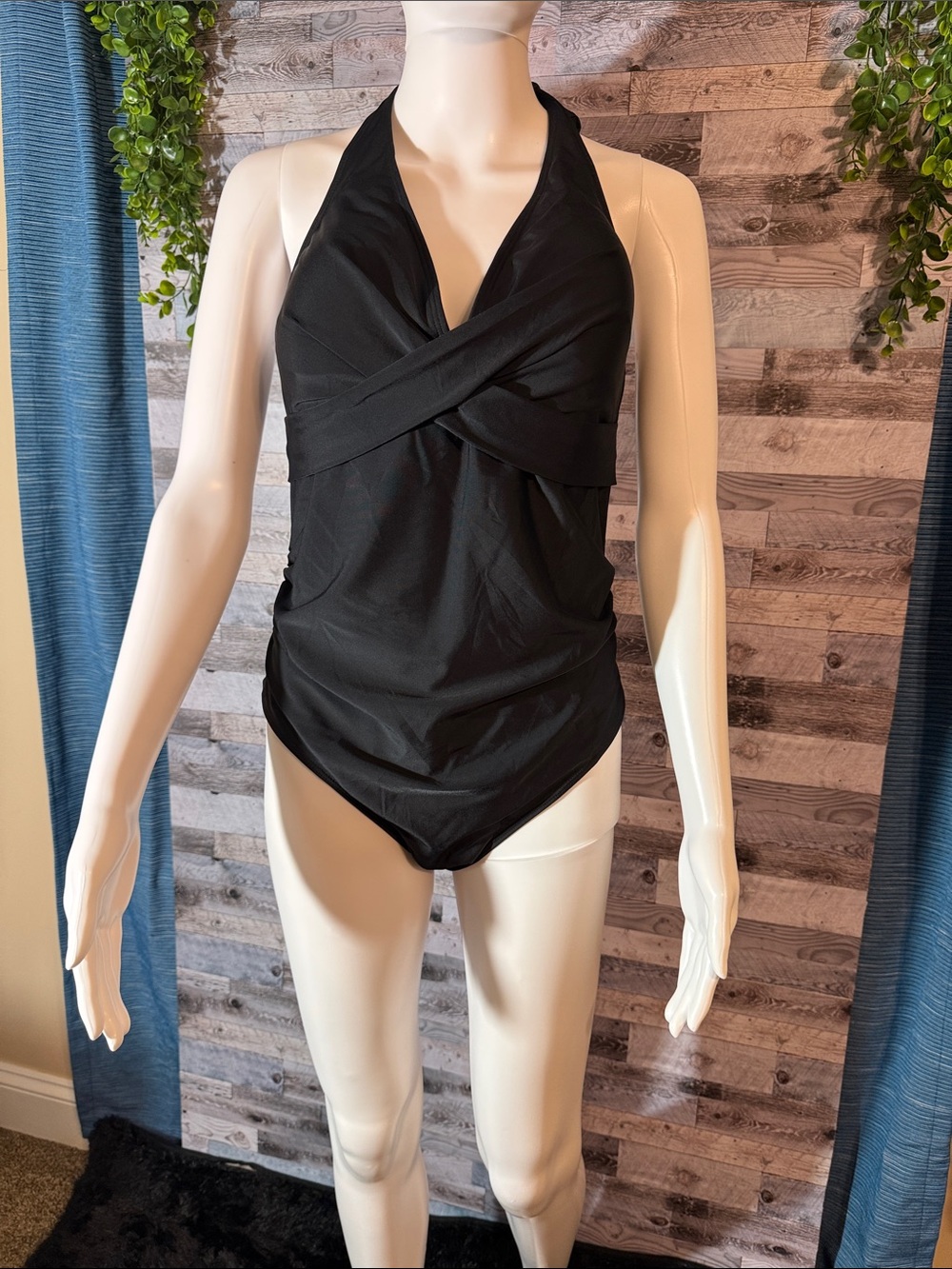 NWT! Black Halter One-Piece Swimsuit